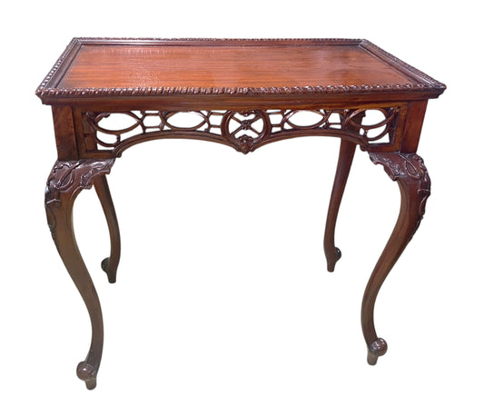 #206/207 Vintage  Chippendale Style Carved Mahogany Side  Table /Console 31" H