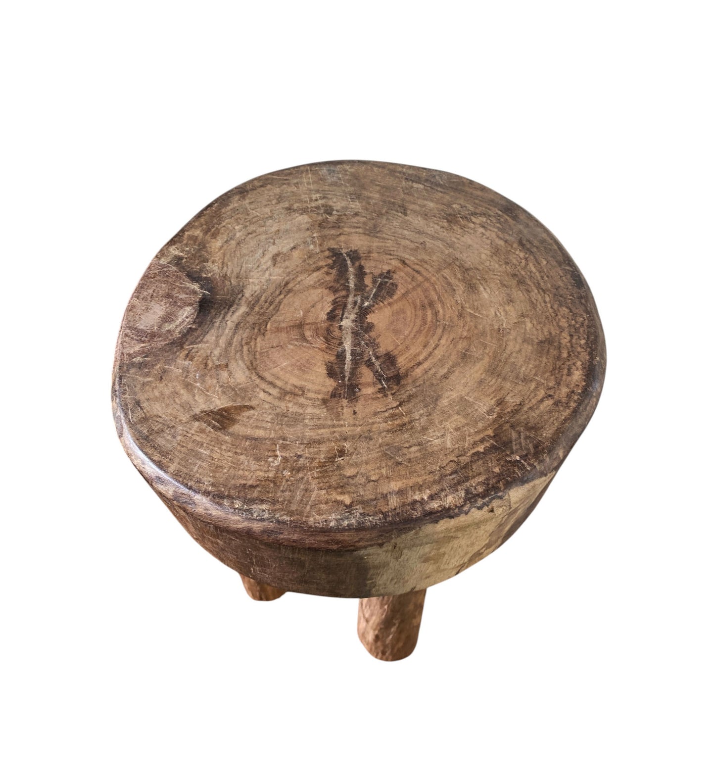 #6657/330 African Vintage Carved Wood Milk Stool Hehe Gogo People Tanzania 12" H