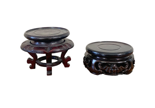 #517/568 Chinoiserie  Solid  Wood set of two Stands