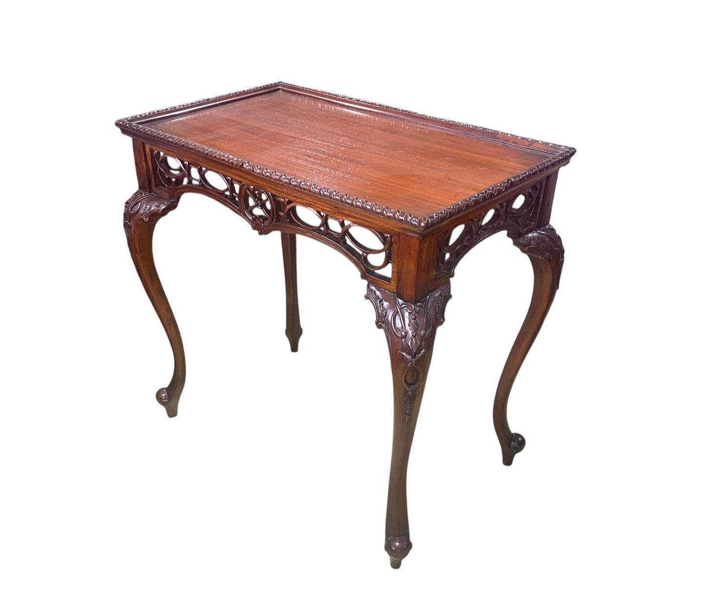 #206/207 Vintage  Chippendale Style Carved Mahogany Side  Table /Console 31" H