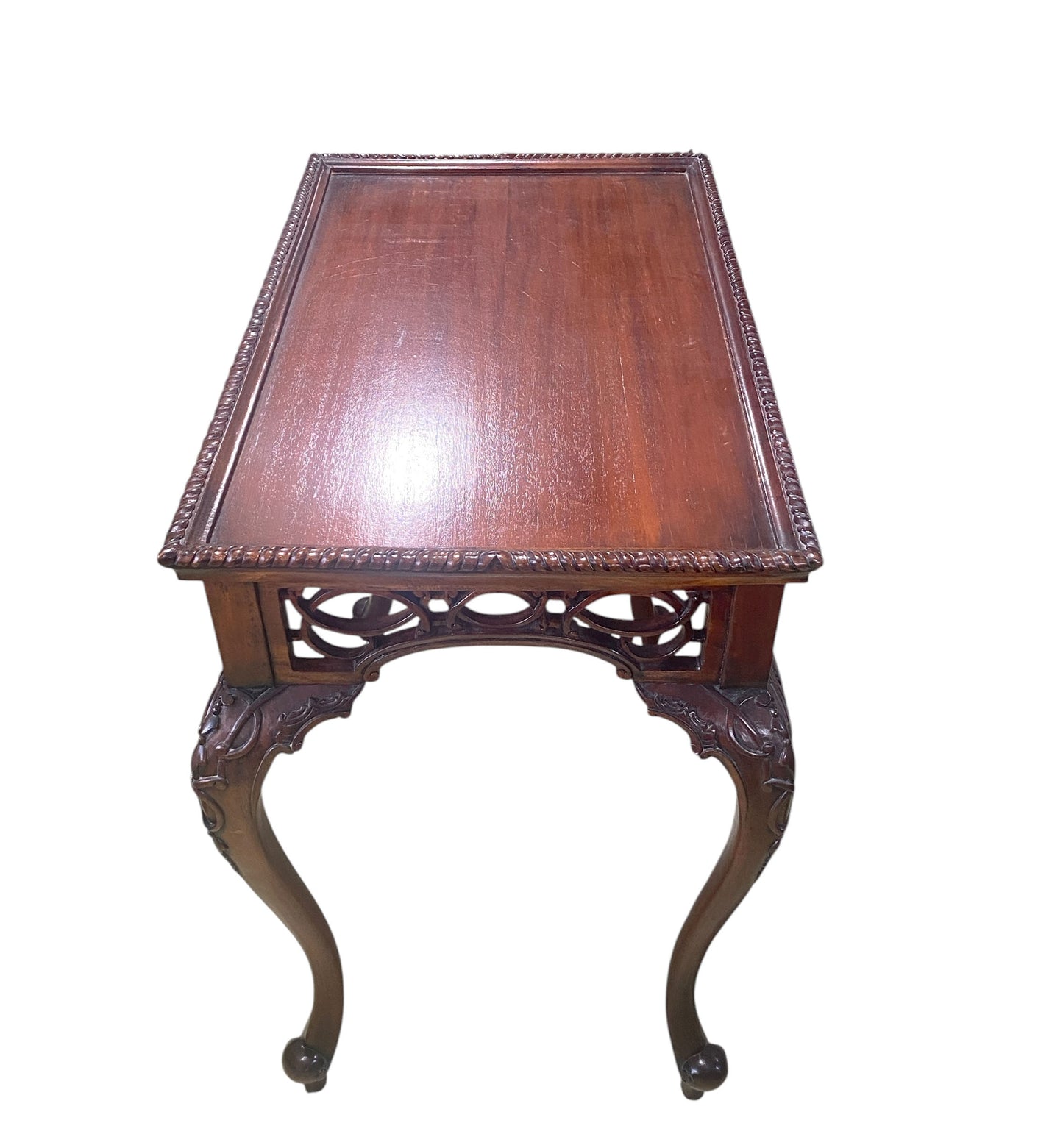 #206/207 Vintage  Chippendale Style Carved Mahogany Side  Table /Console 31" H