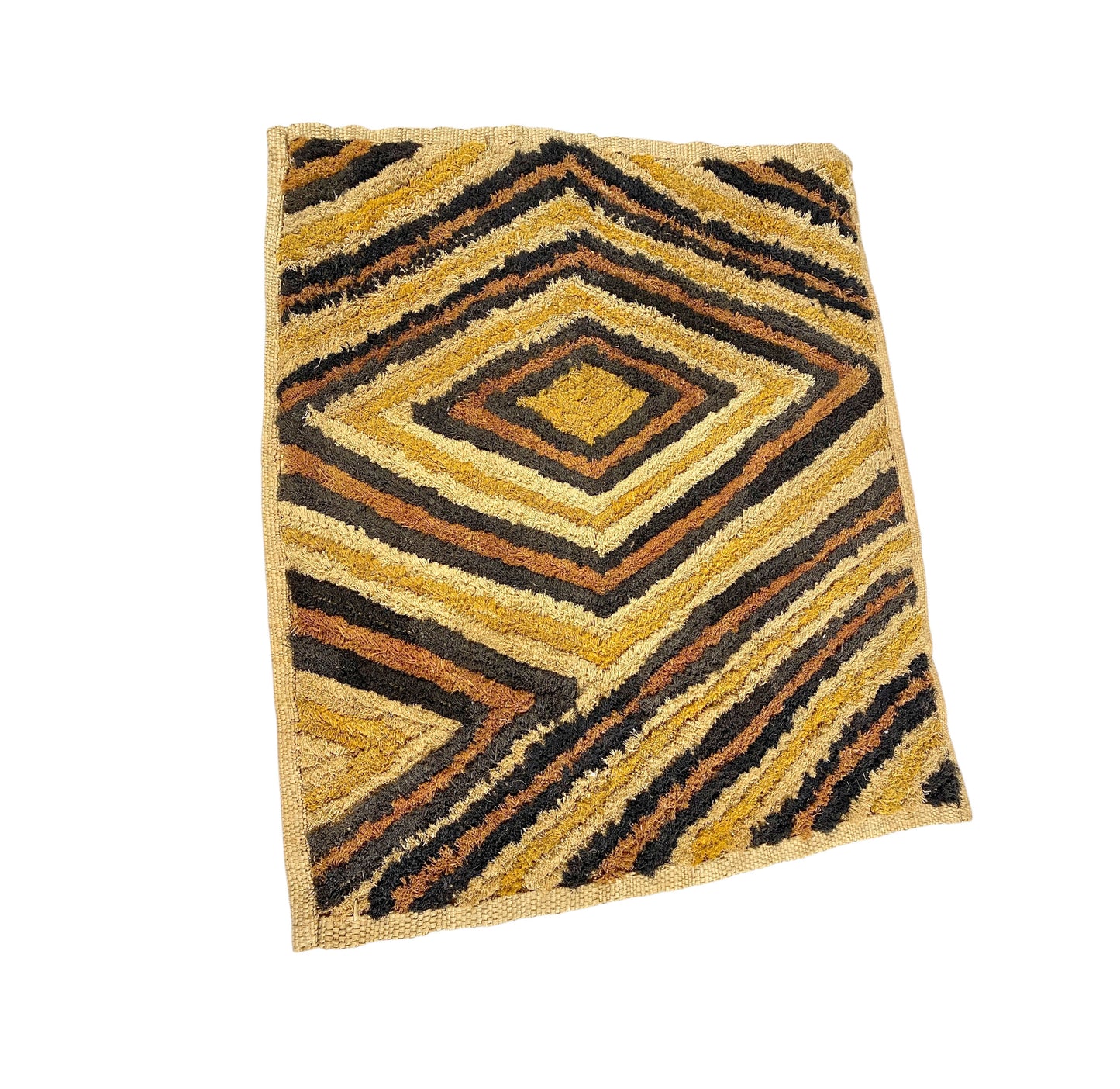 # 2036 Vintage African Kuba Kasai Velvet Raffia Textile Zaire 20 "by 23.5