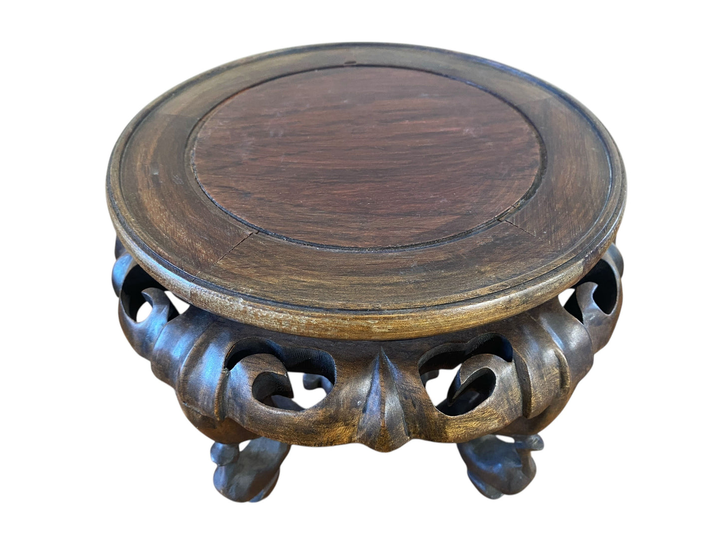 #549 Vintage Chinese  Rosewood Pedestal Plant/Vase  Stand 9.5" D