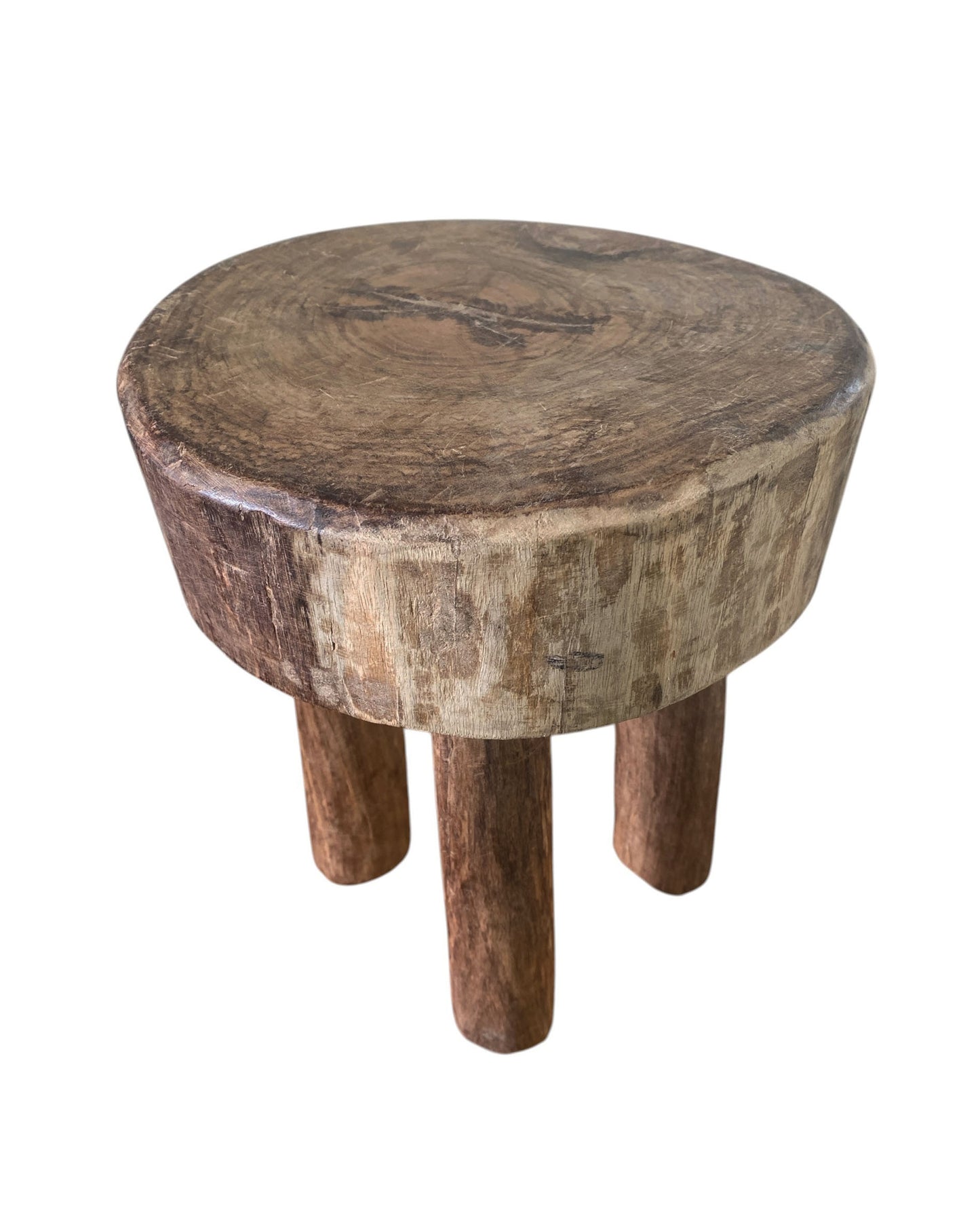 #6657/330 African Vintage Carved Wood Milk Stool Hehe Gogo People Tanzania 12" H