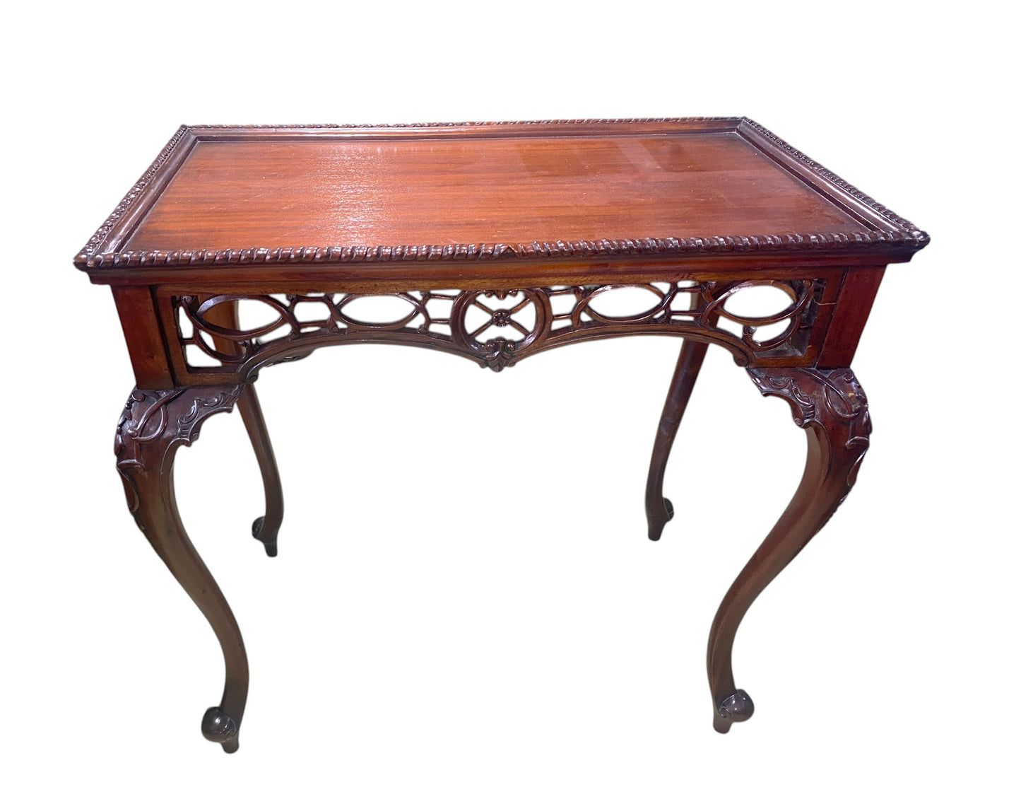 #206/207 Vintage  Chippendale Style Carved Mahogany Side  Table /Console 31" H