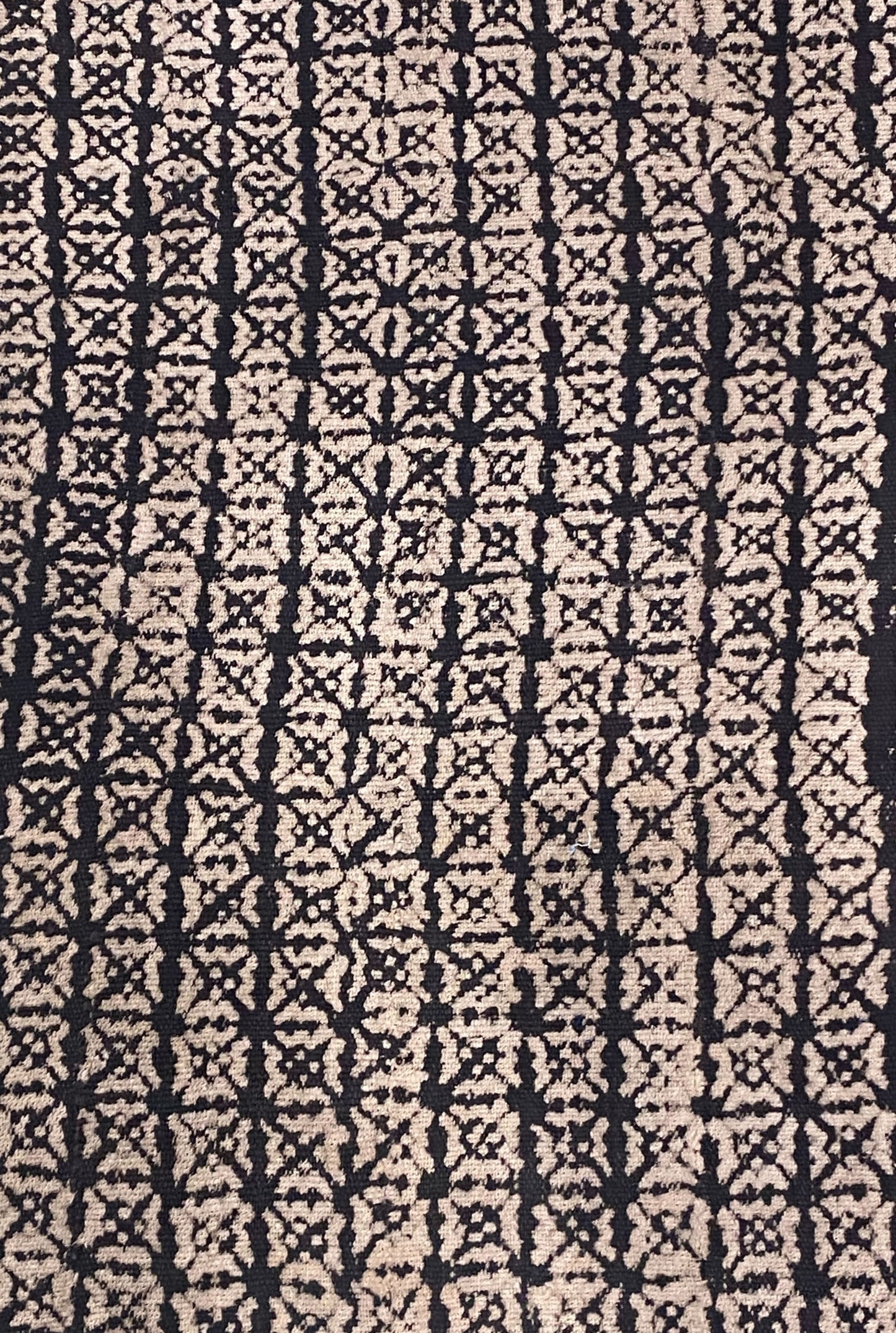 # 528  Vintage African Black and Beige  Mud Cloth Textile Mali  56"
