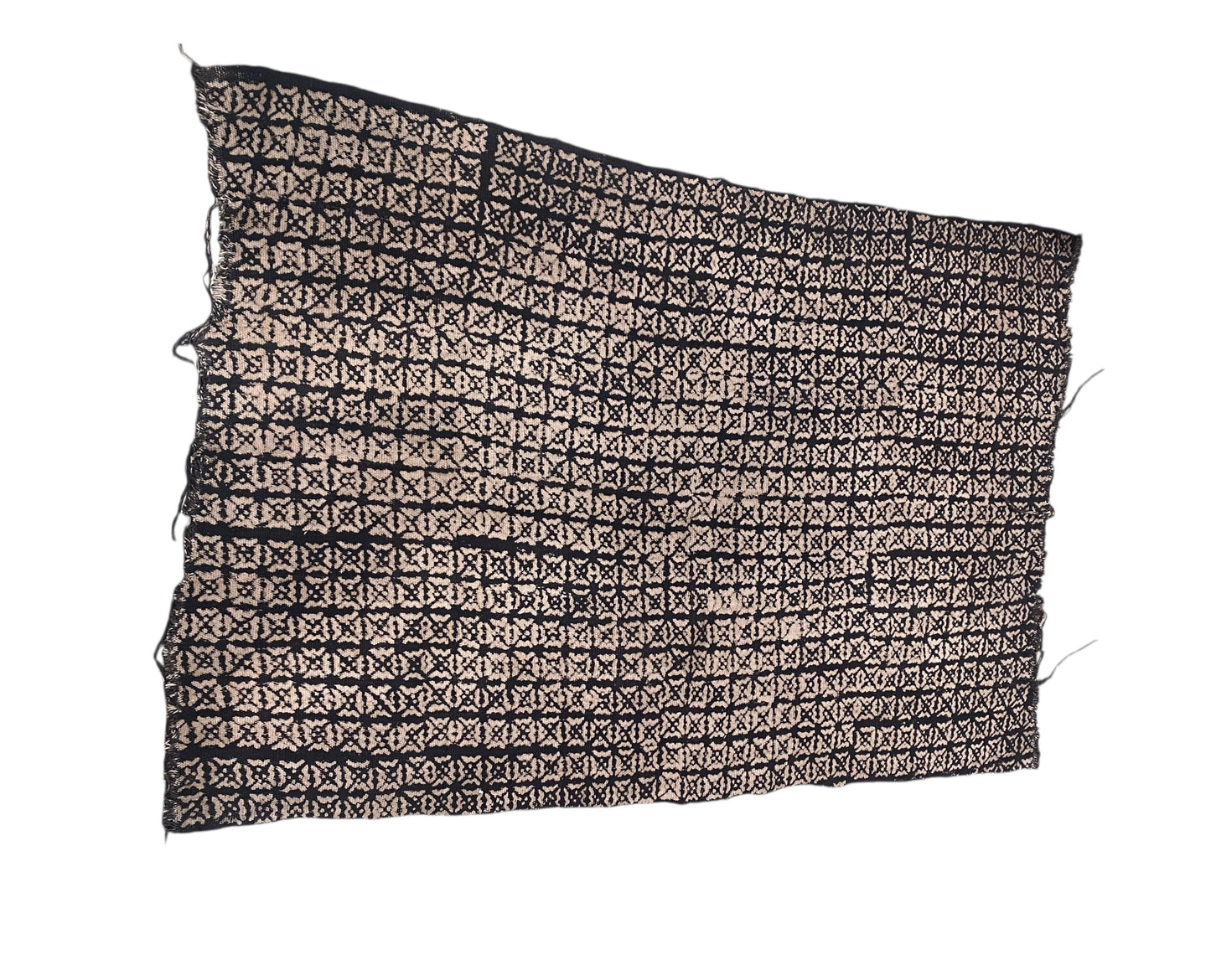 # 528  Vintage African Black and Beige  Mud Cloth Textile Mali  56"