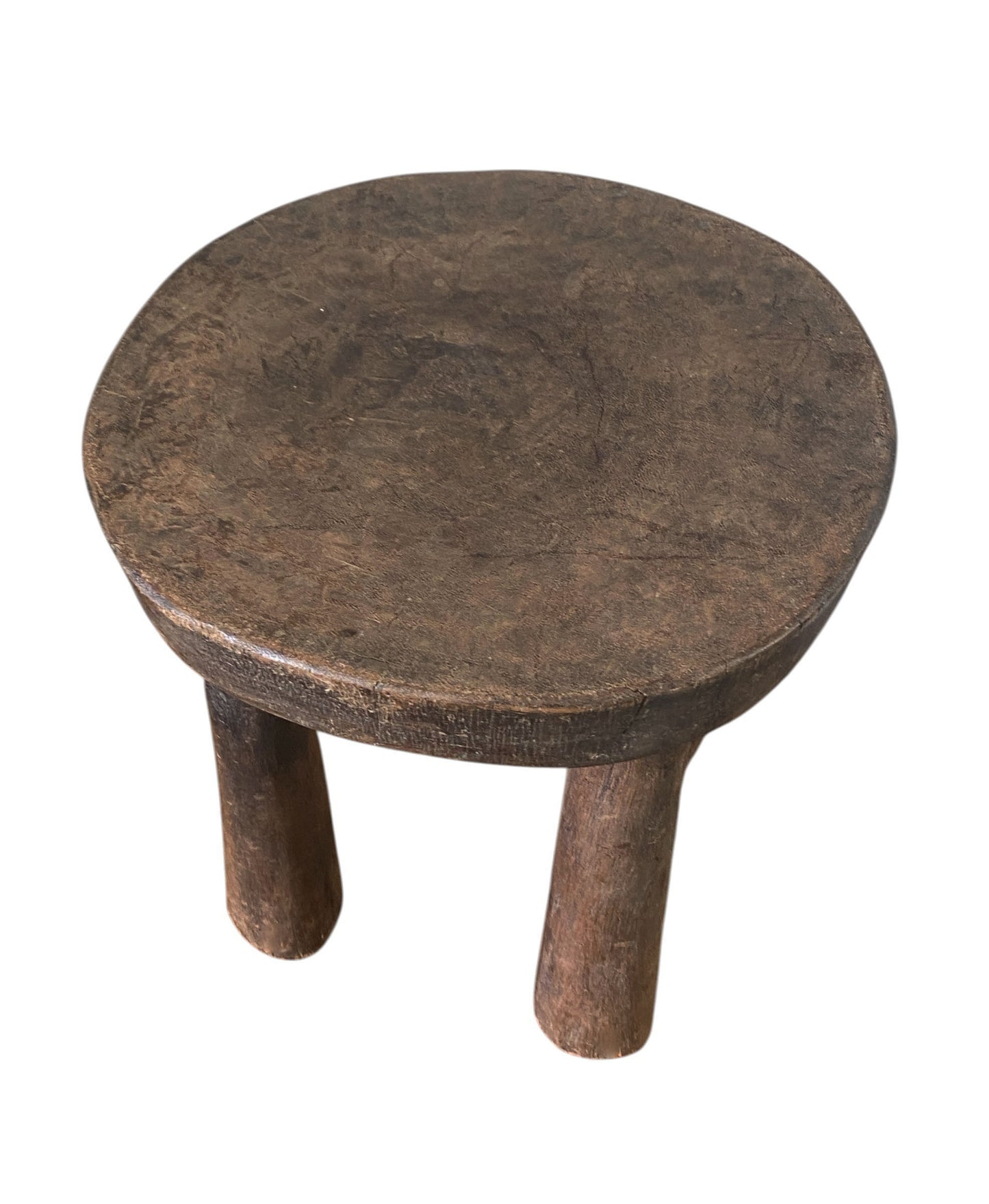 #3992/323 African Vintage Carved Wood Milk Stool Hehe Gogo People Tanzania 10" H