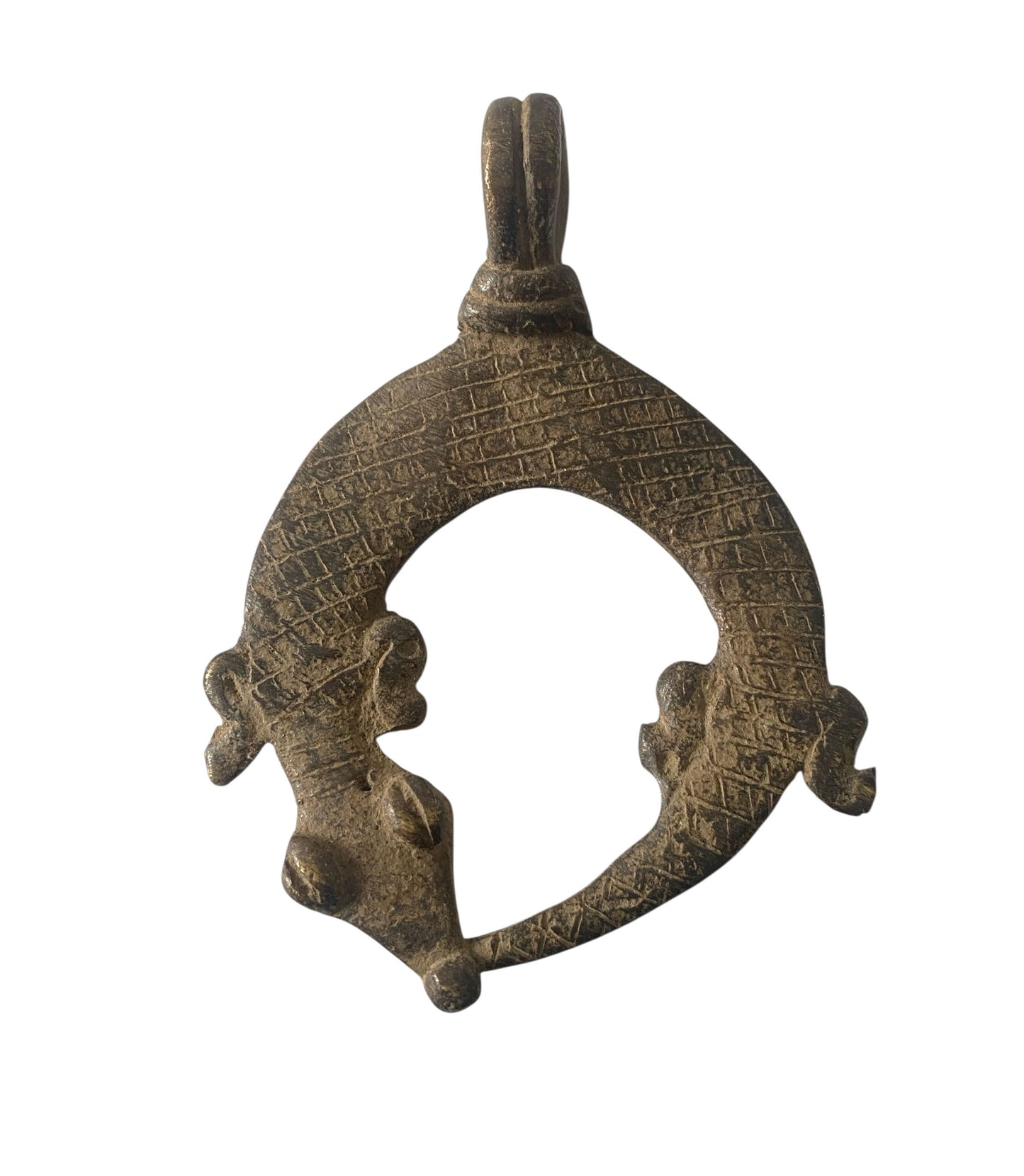 #1194 Vtg Set of Two Gan Bronze Amulet Pendant/Gold Weight /  Burkina Faso