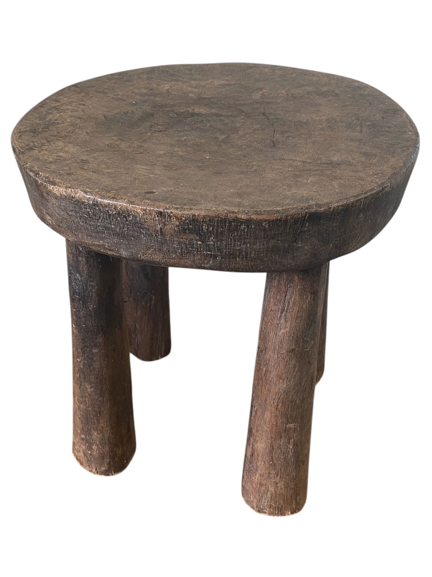 #3992/323 African Vintage Carved Wood Milk Stool Hehe Gogo People Tanzania 10" H