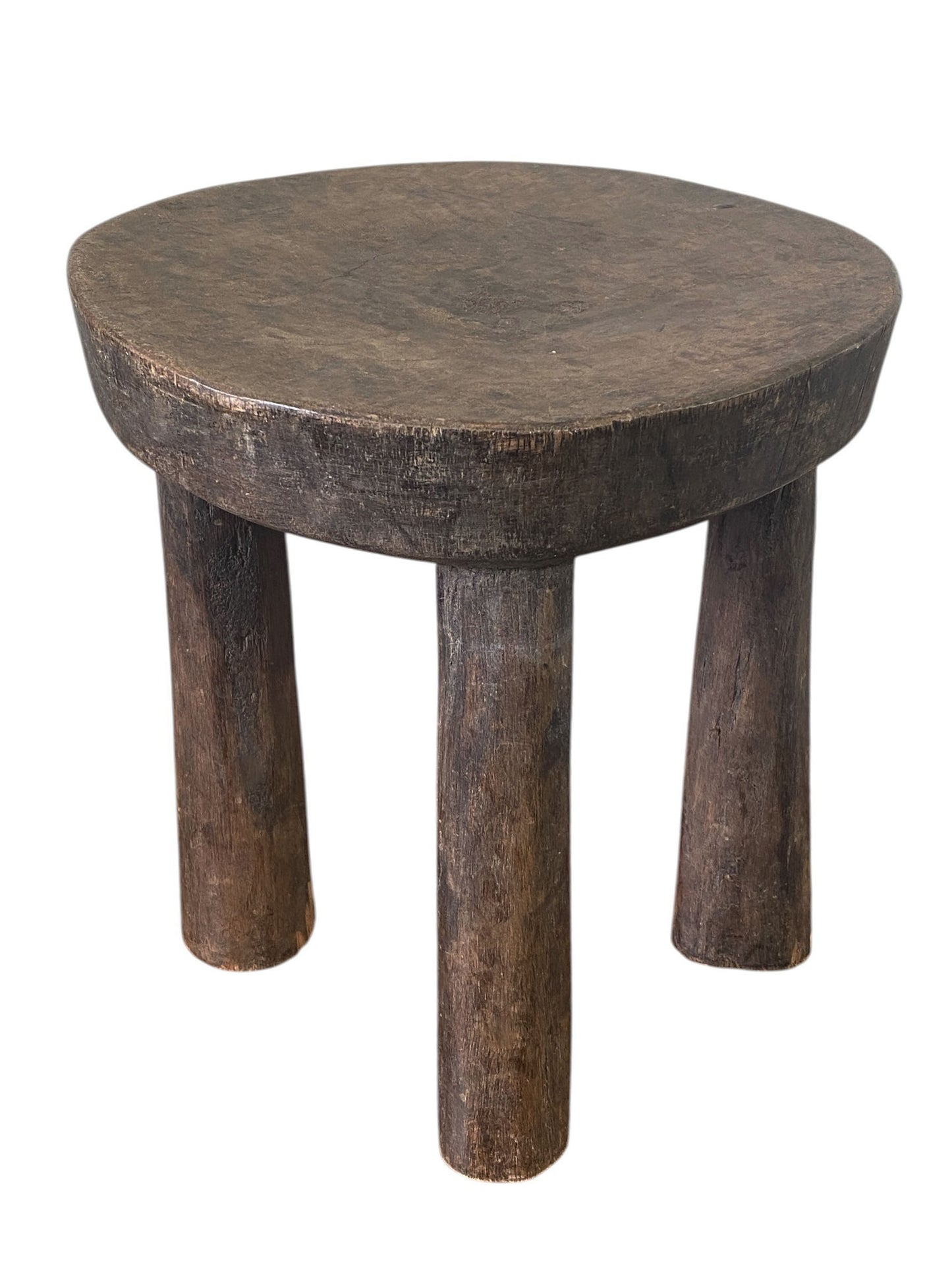 #3992/323 African Vintage Carved Wood Milk Stool Hehe Gogo People Tanzania 10" H