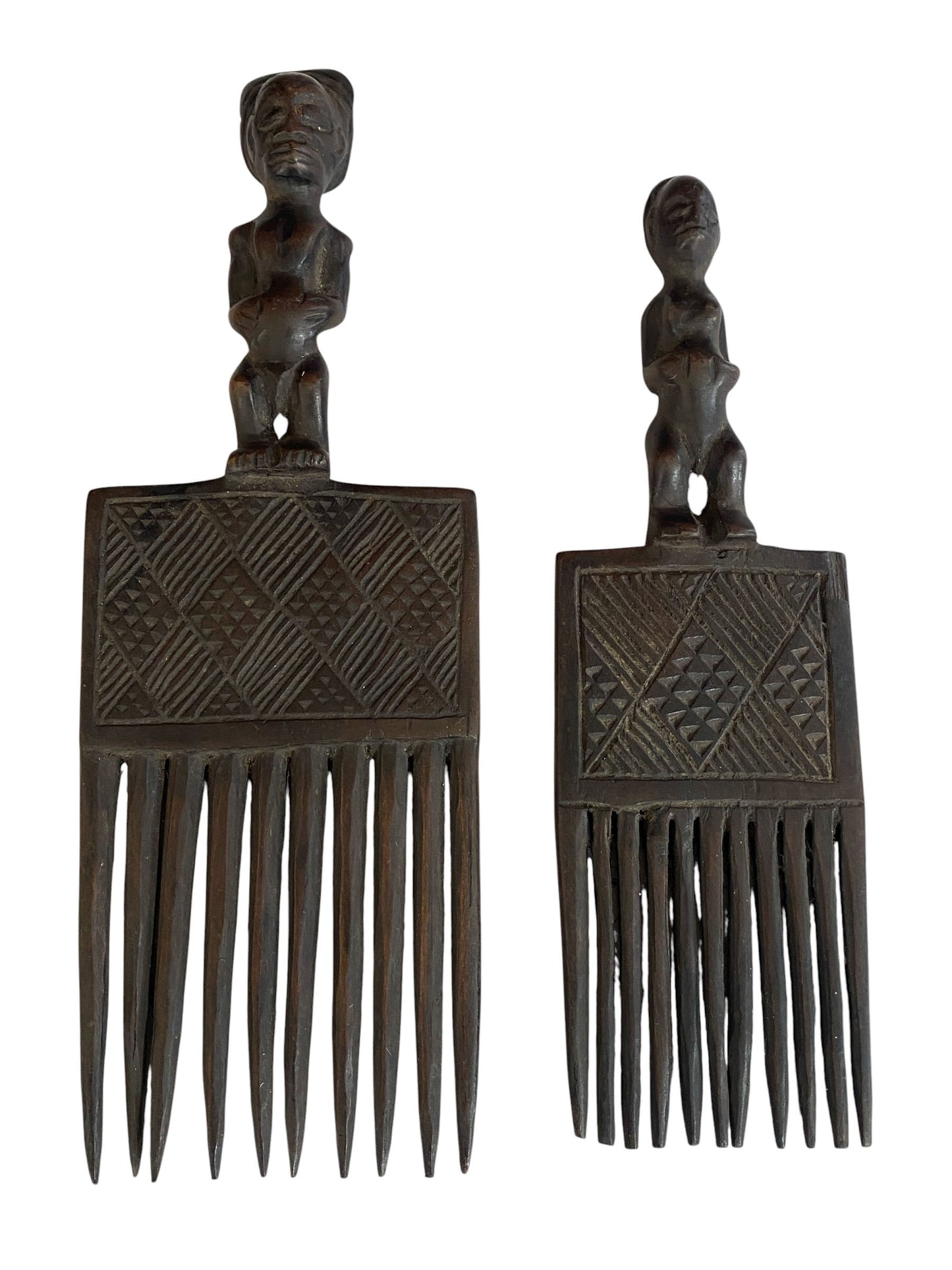 #1116 Hemba Wedding Combs w/Standing couple Figures Congo
