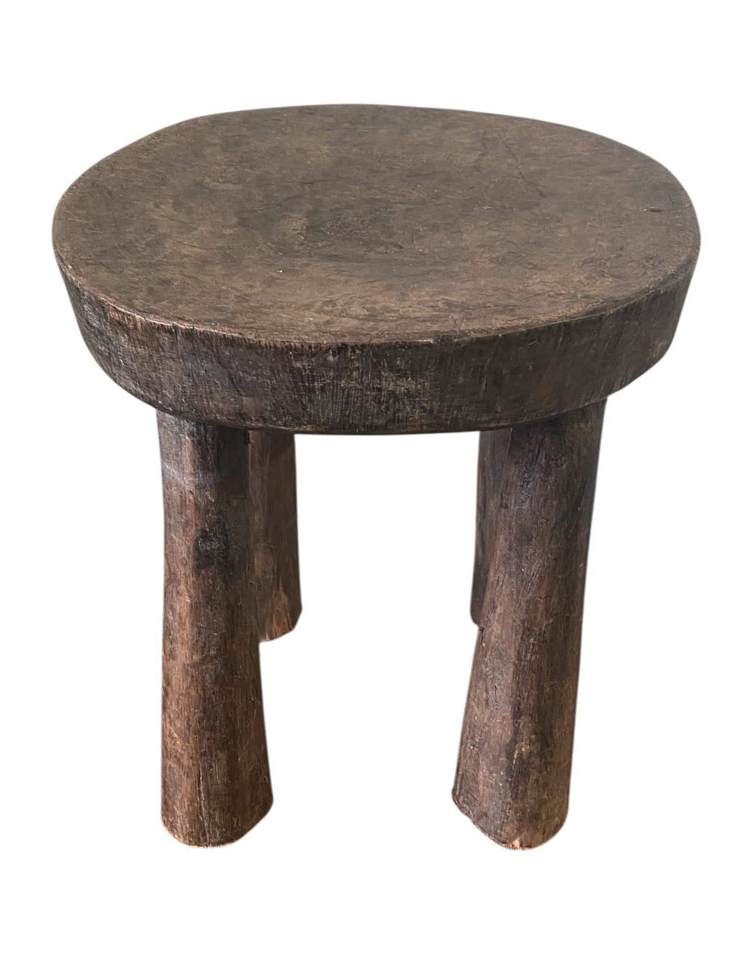 #3992/323 African Vintage Carved Wood Milk Stool Hehe Gogo People Tanzania 10" H