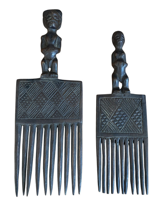 #1116 Hemba Wedding Combs w/Standing couple Figures Congo