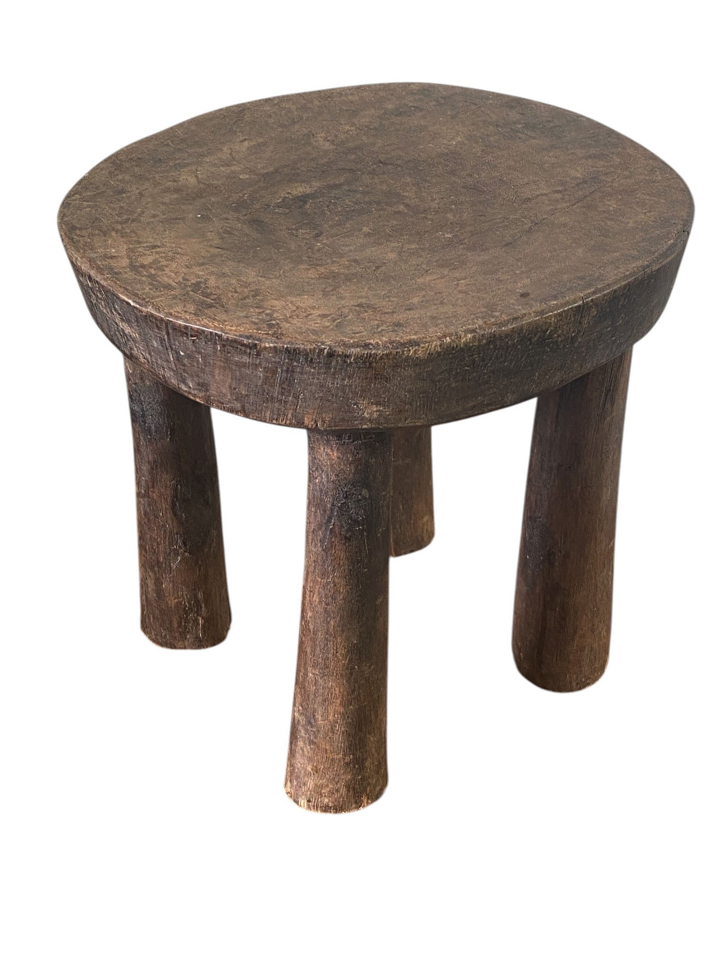 #3992/323 African Vintage Carved Wood Milk Stool Hehe Gogo People Tanzania 10" H