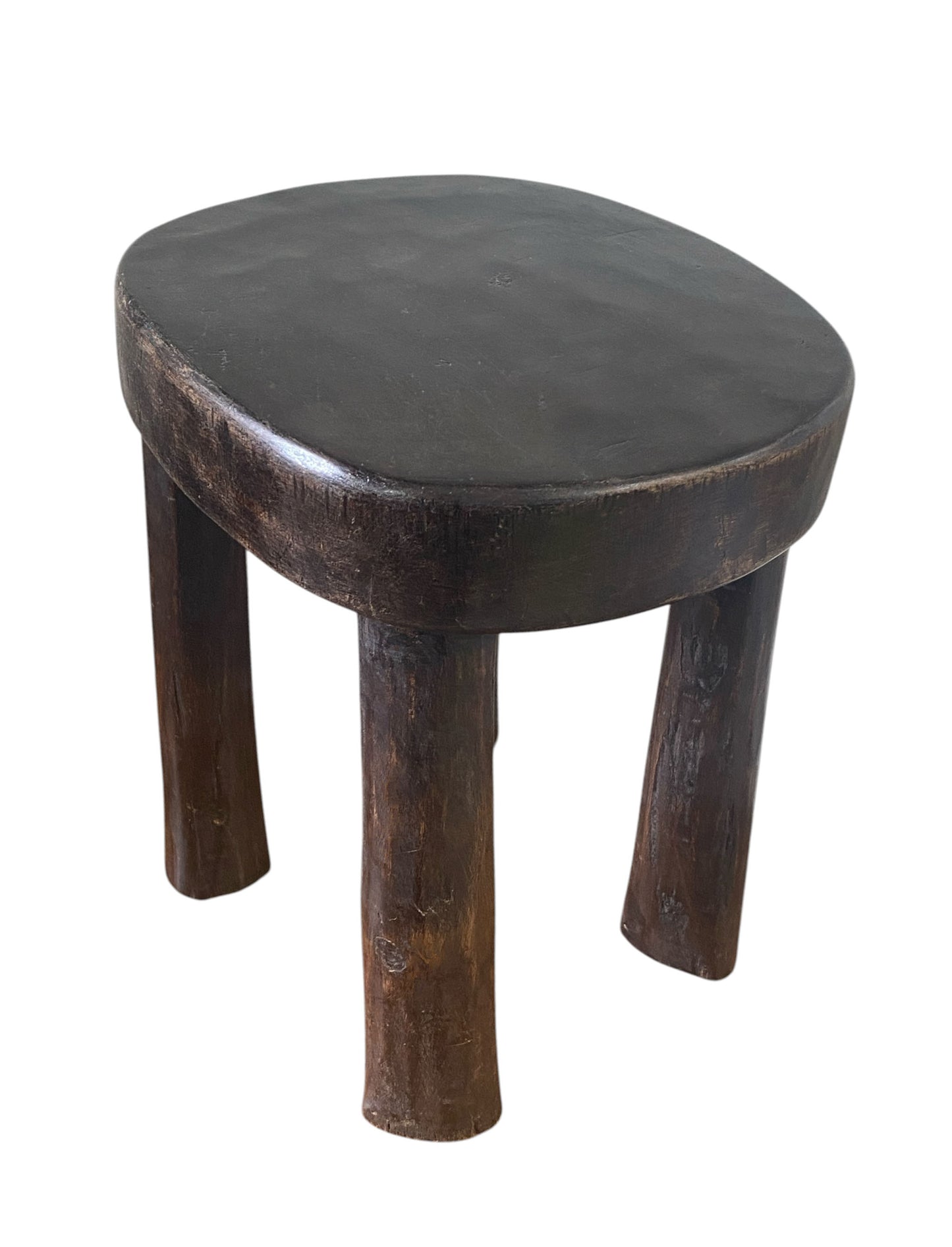 #1187 African Vintage Carved Wood Milk Stool Hehe Gogo People Tanzania 10.75" H