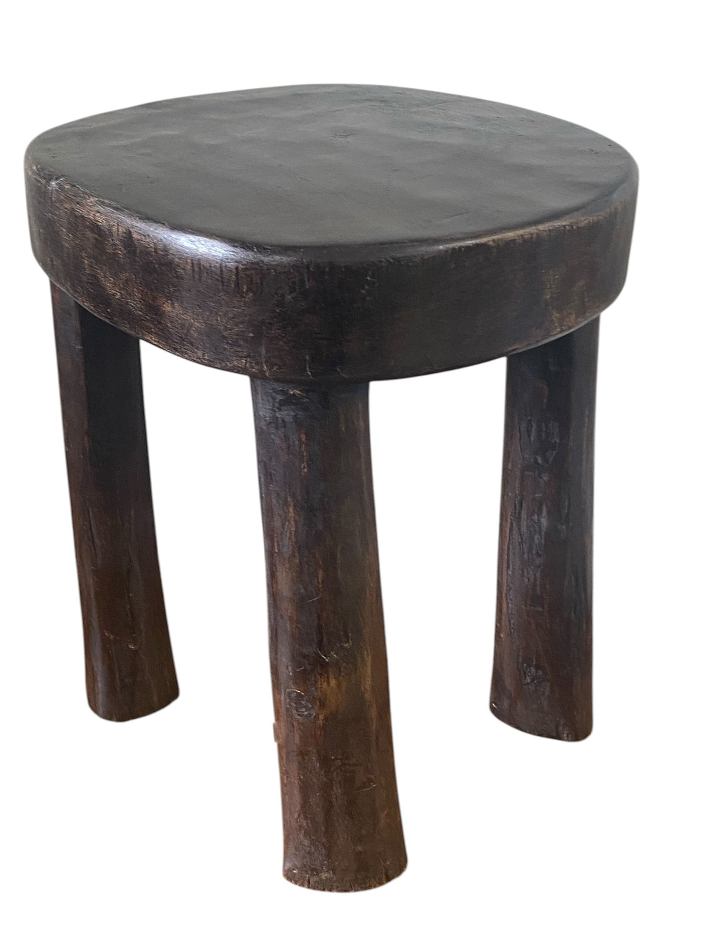 #1187 African Vintage Carved Wood Milk Stool Hehe Gogo People Tanzania 10.75" H