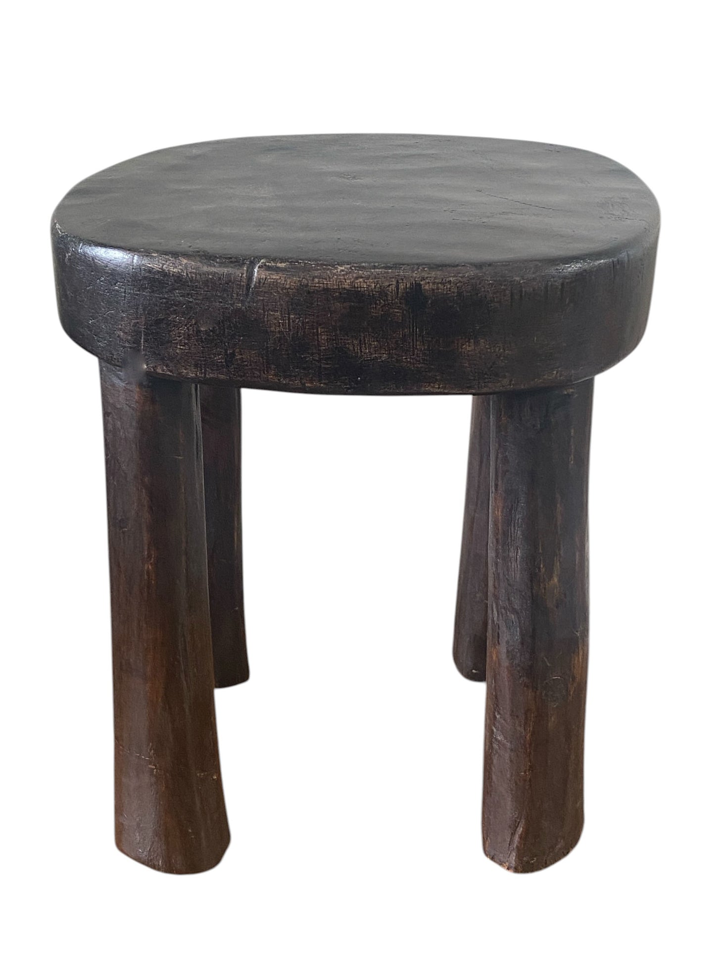 #1187 African Vintage Carved Wood Milk Stool Hehe Gogo People Tanzania 10.75" H