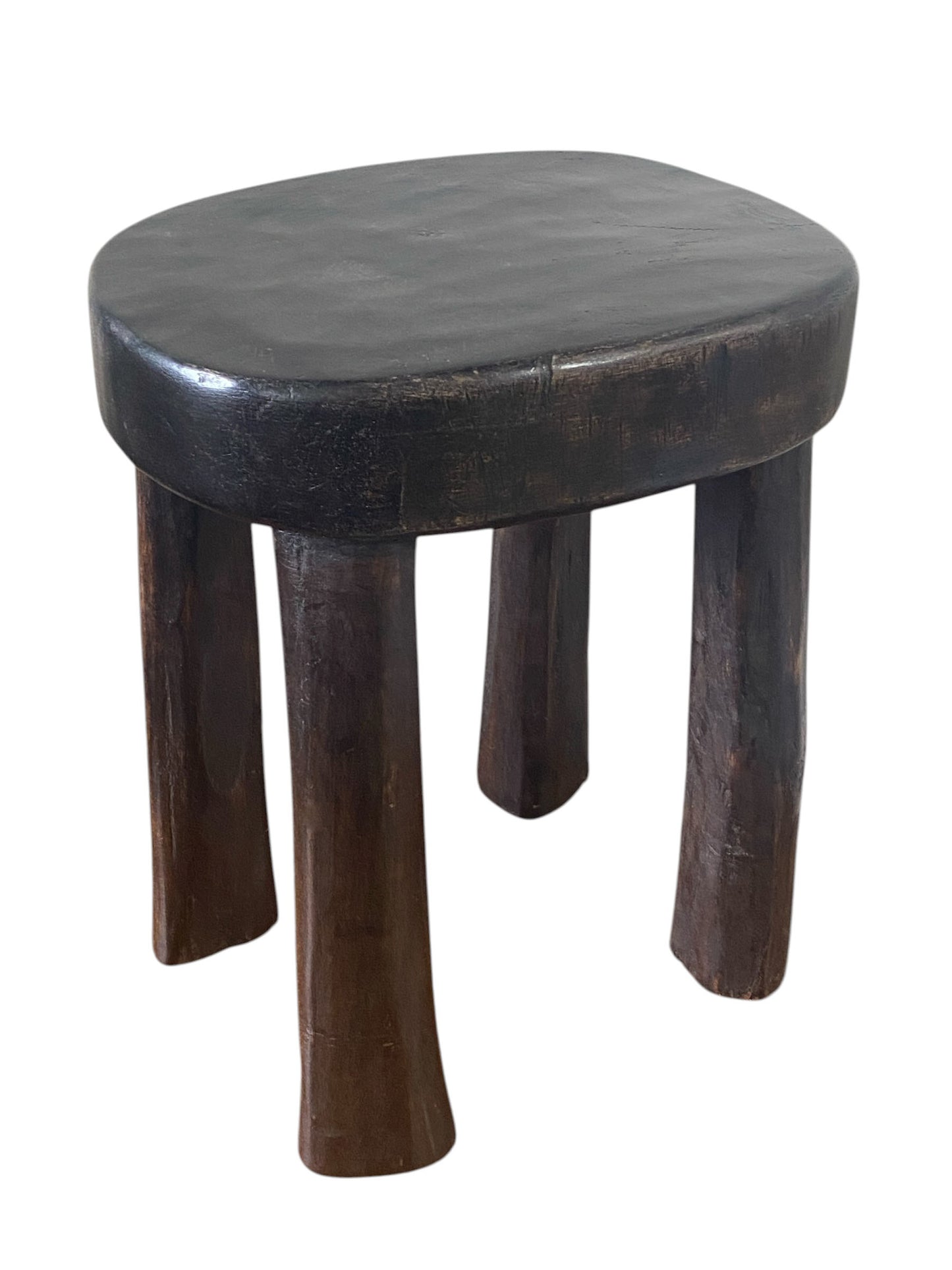 #1187 African Vintage Carved Wood Milk Stool Hehe Gogo People Tanzania 10.75" H