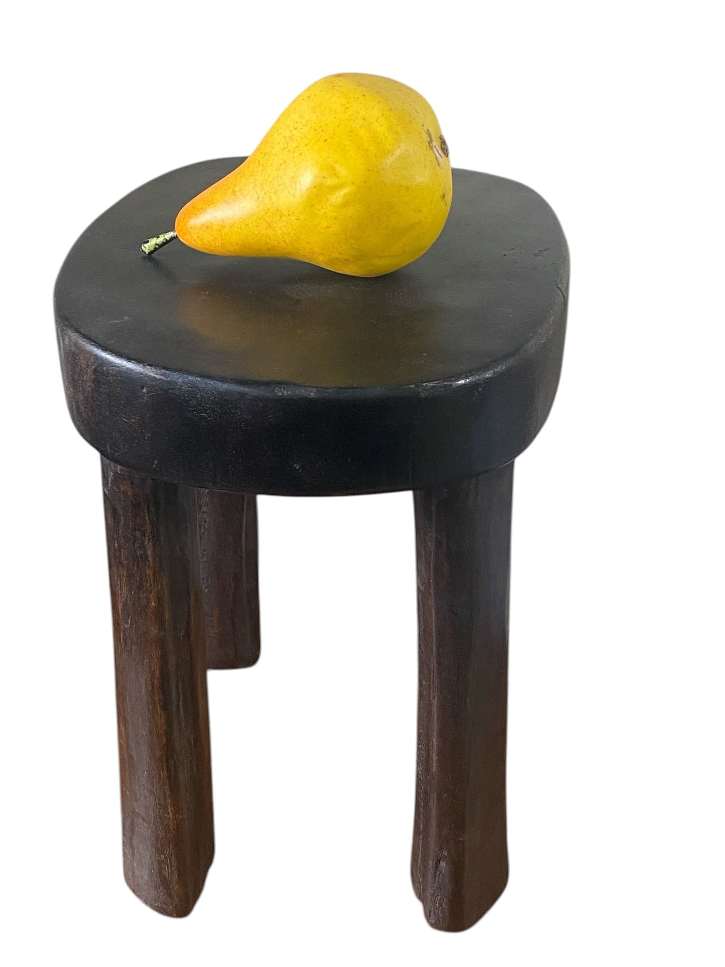 #1187 African Vintage Carved Wood Milk Stool Hehe Gogo People Tanzania 10.75" H