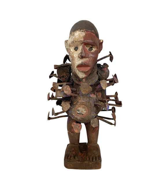 #1164 Vintage African Nkisi Fetish Power Figure 12" H Congo