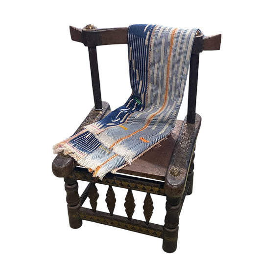 #526 Vintage Hand woven Baule Textile Ivory Coast 58"