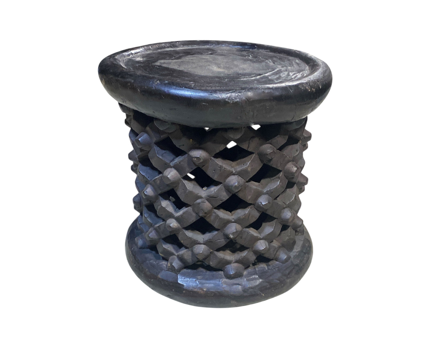 #2107  Vintage  African Bamileke Spider Stool/Table 13.5" Diameter