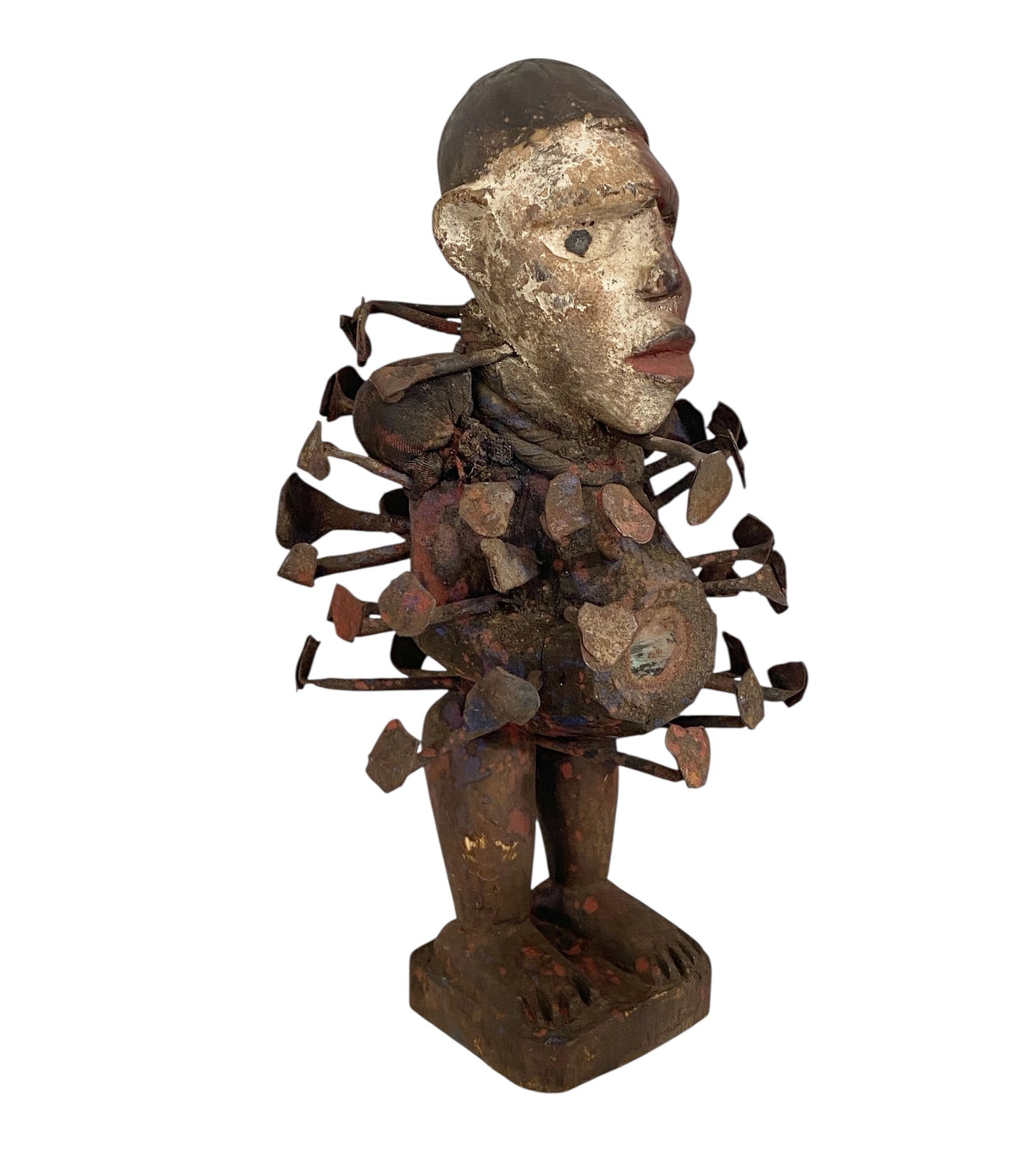 #1164 Vintage African Nkisi Fetish Power Figure 12" H Congo