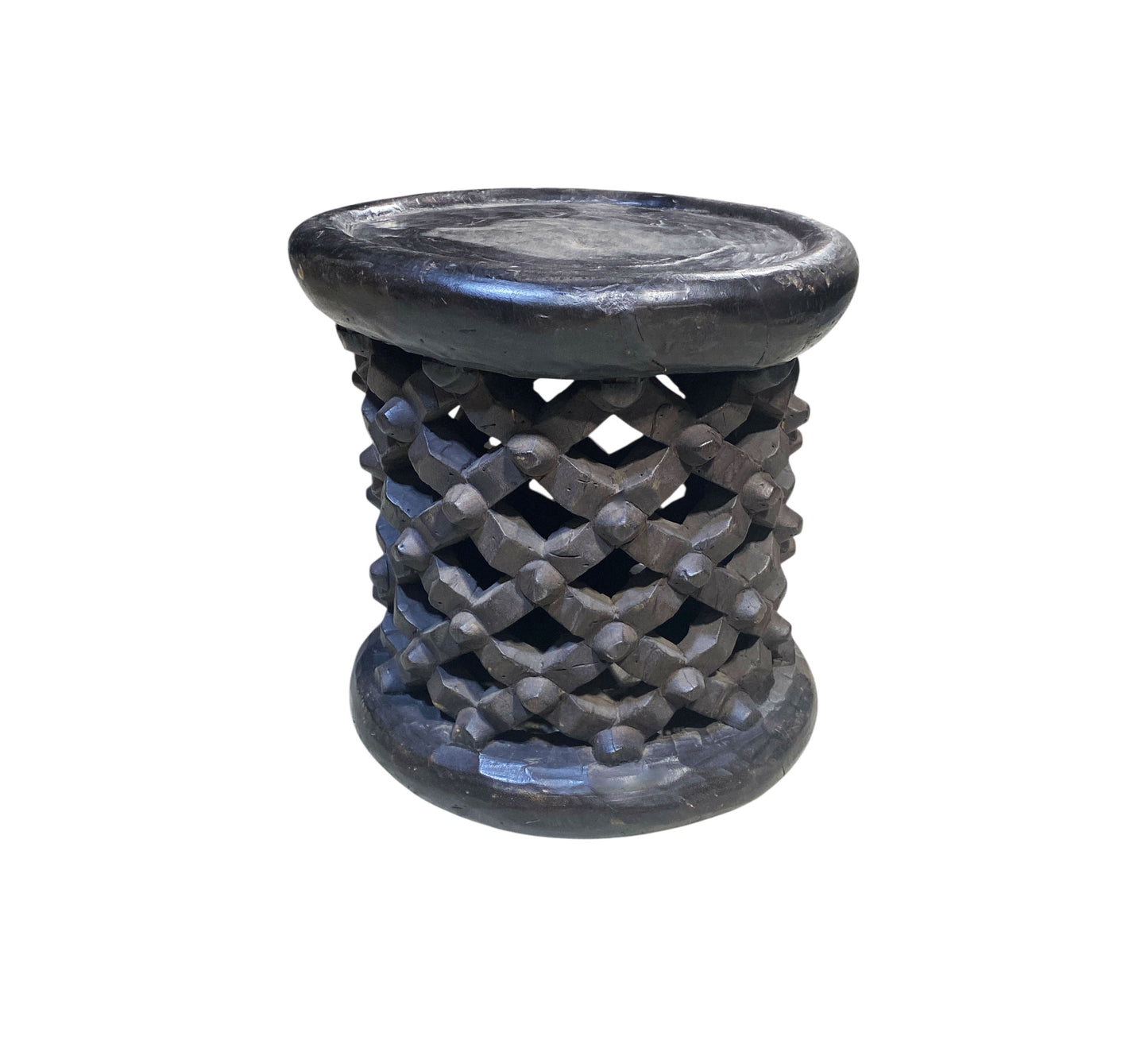 #2107  Vintage  African Bamileke Spider Stool/Table 13.5" Diameter