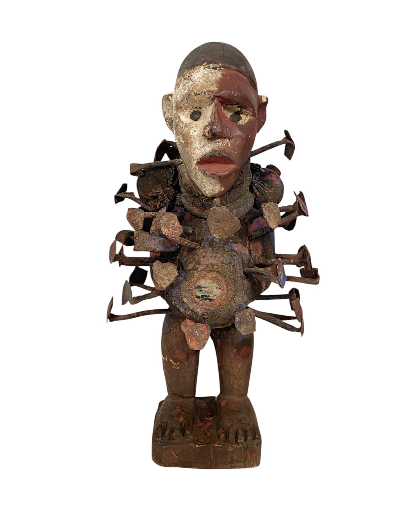 #1164 Vintage African Nkisi Fetish Power Figure 12" H Congo