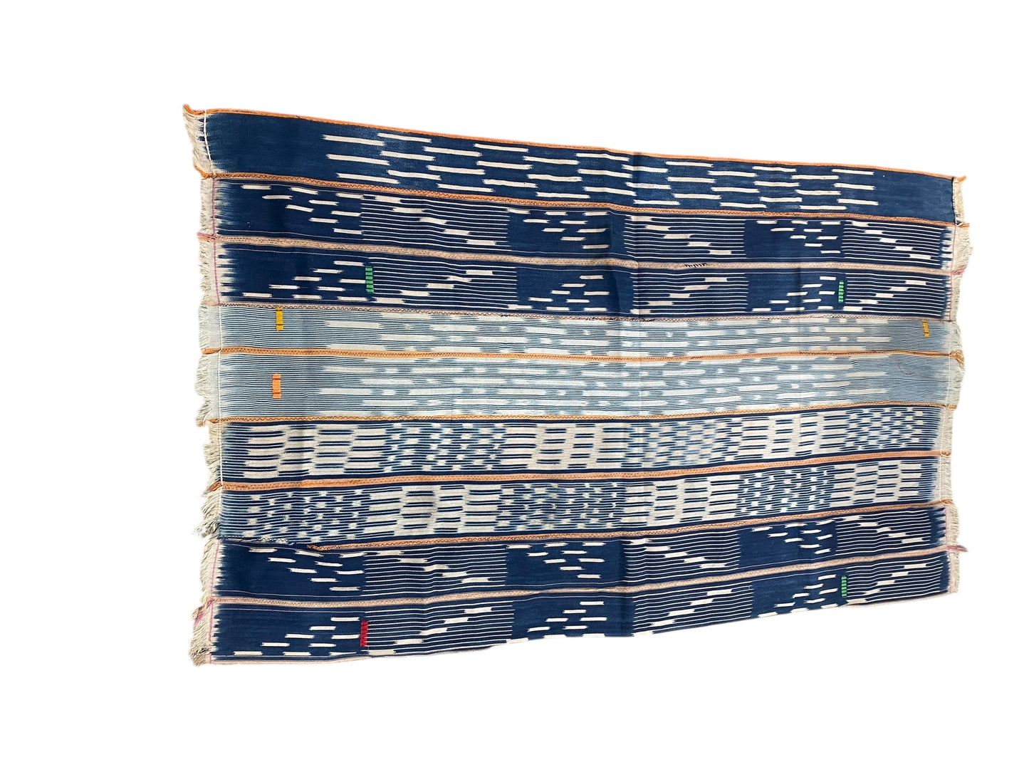 #526 Vintage Hand woven Baule Textile Ivory Coast 58"