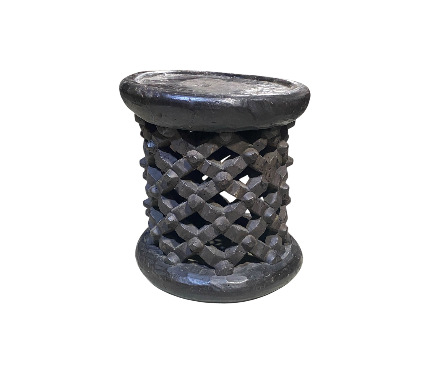 #2107  Vintage  African Bamileke Spider Stool/Table 13.5" Diameter