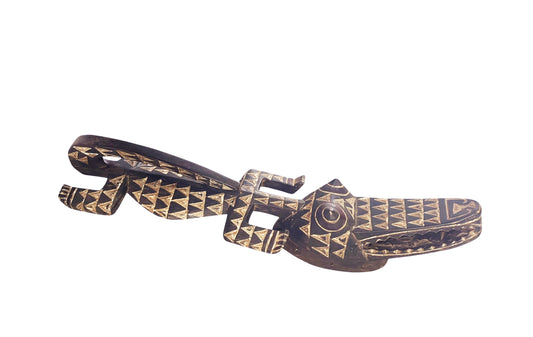 #1129 Vintage  African Crocodile Bobo Mask Burkina Faso 30" W