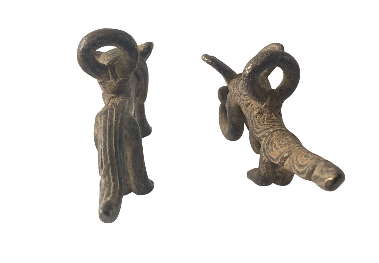 #1199 Vtg Set of Two Gan Bronze Amulet Pendant/Gold Weight /  Burkina Faso