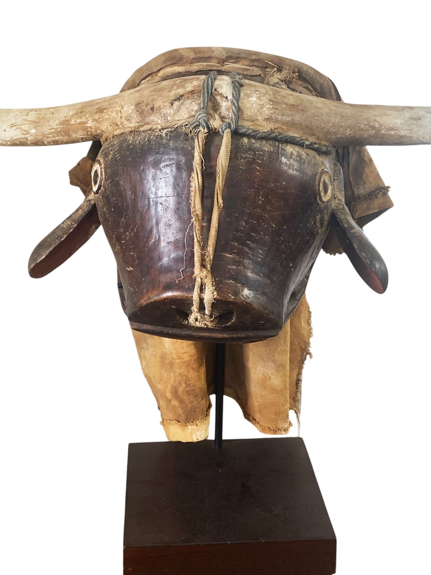 #1134 Dugn'Be Bull Helmet Mask W/Iron stand  Bidjogo GUINEA BISSAU