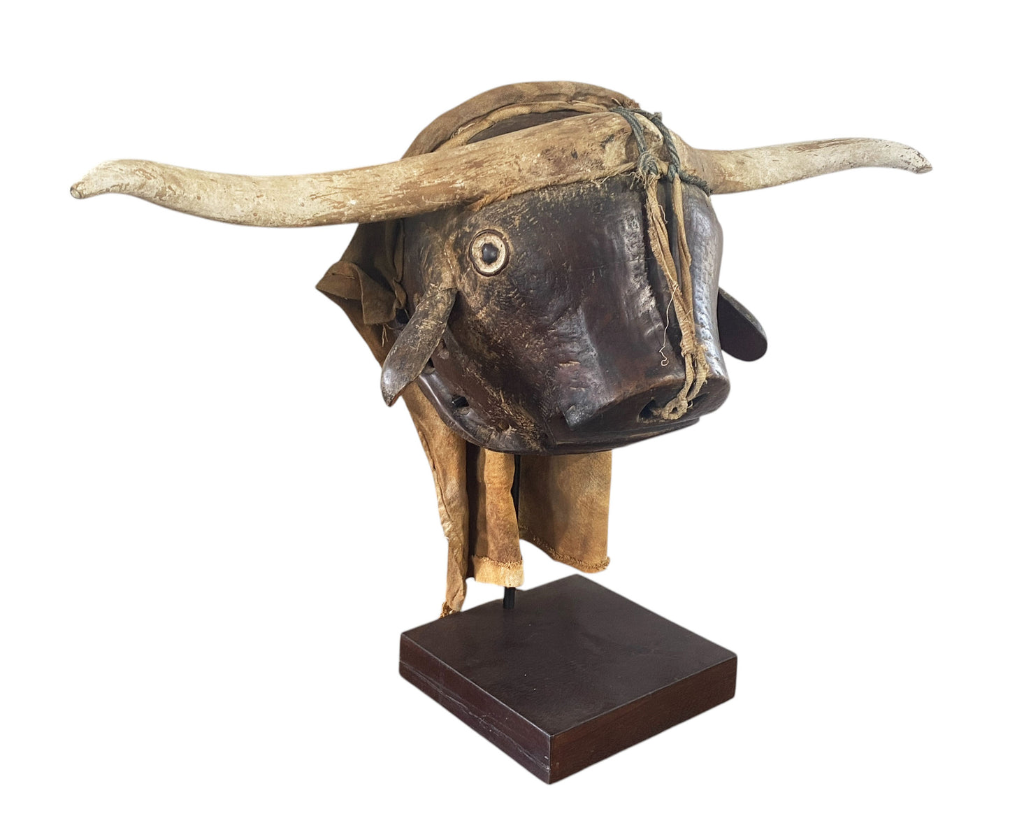 #1134 Dugn'Be Bull Helmet Mask W/Iron stand  Bidjogo GUINEA BISSAU