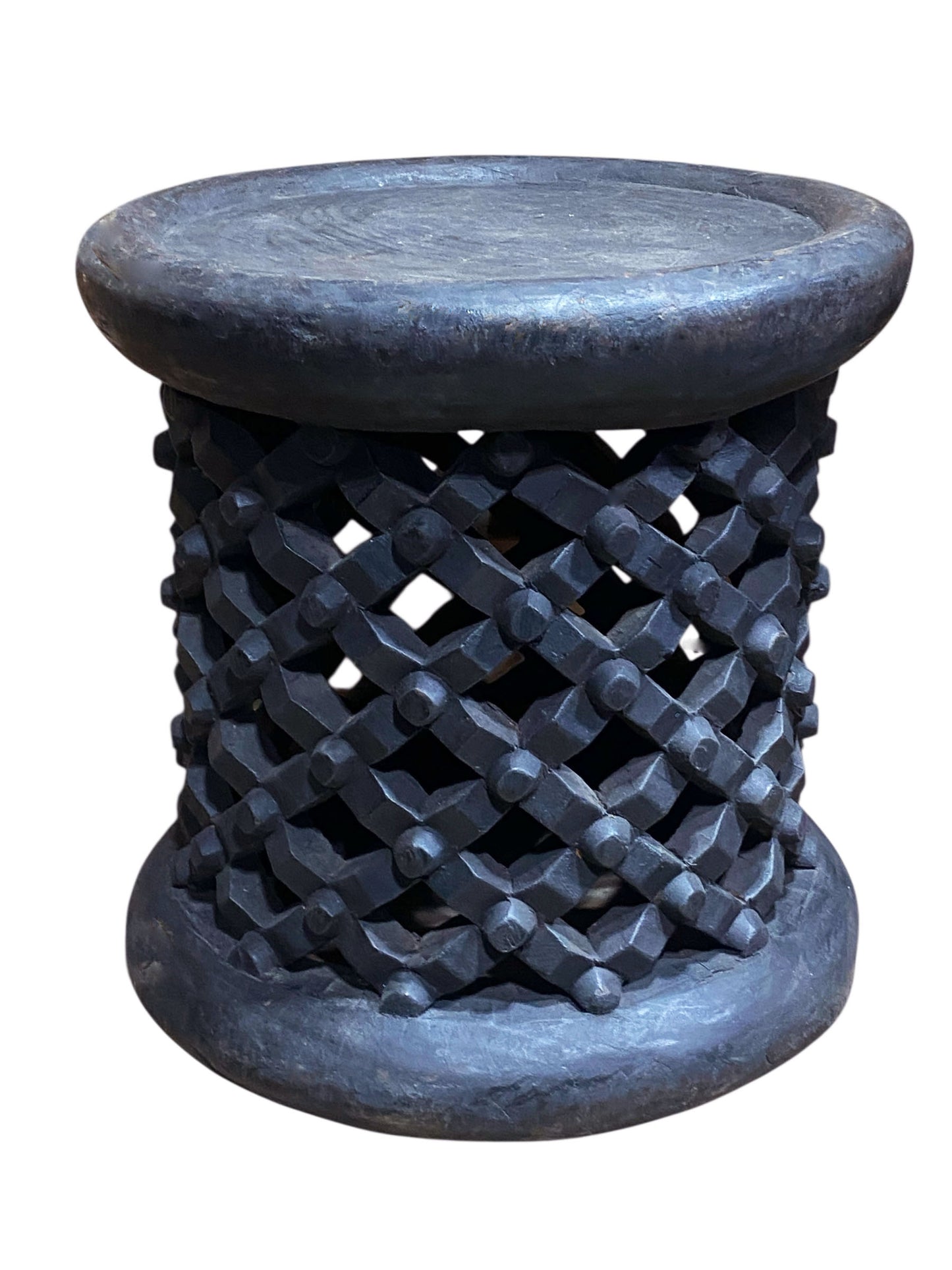 #5441  Old African Bamileke Spider Stool/Table 16" H