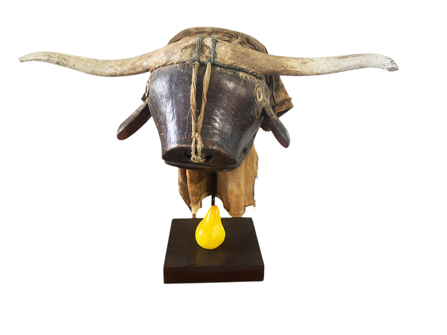 #1134 Dugn'Be Bull Helmet Mask W/Iron stand  Bidjogo GUINEA BISSAU