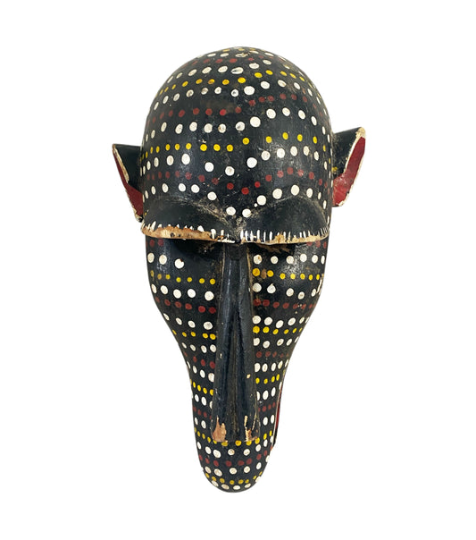 #1132 Vintage  African Lg Colorful  Monkey Mask Bozo Bamana 15" H