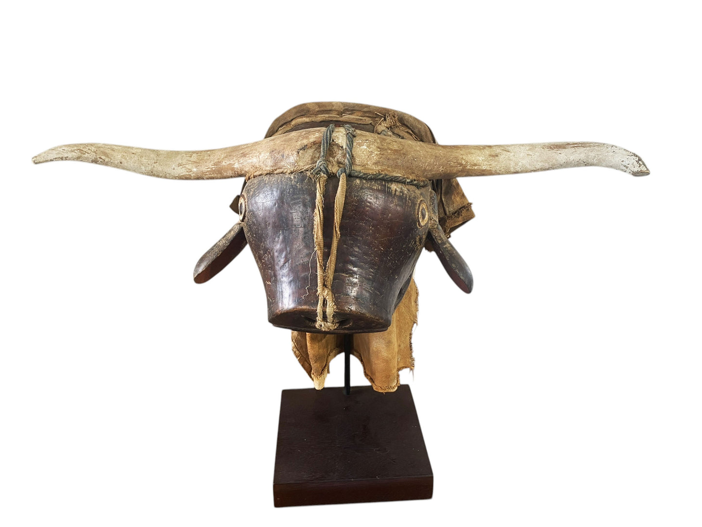 #1134 Dugn'Be Bull Helmet Mask W/Iron stand  Bidjogo GUINEA BISSAU