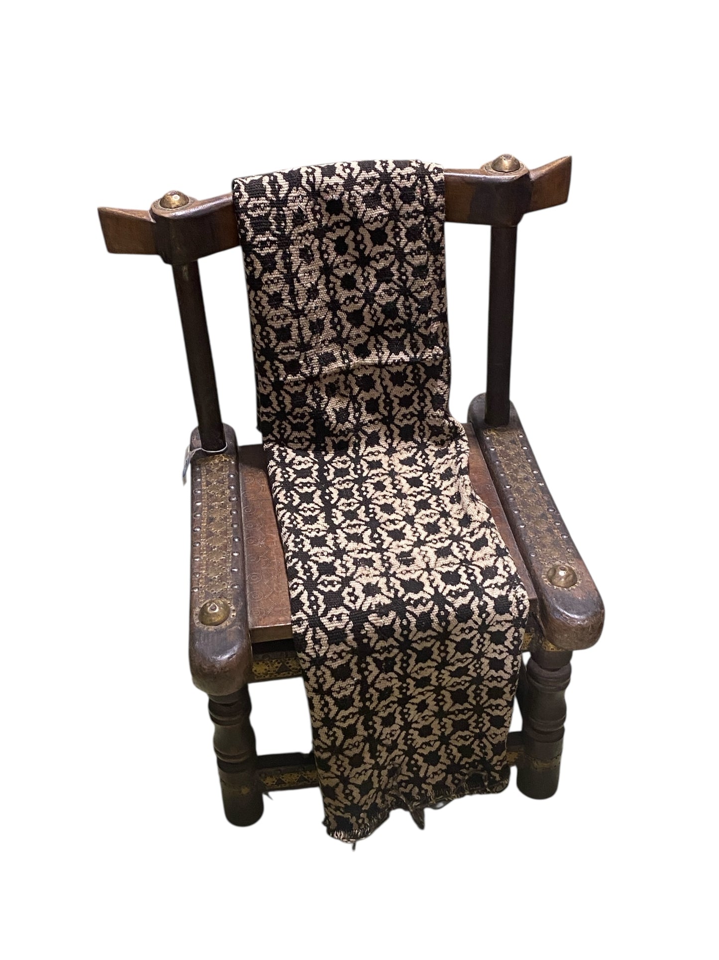 # 524/523  Vintage African Black and Beige  Mud Cloth Textile Mali  50"