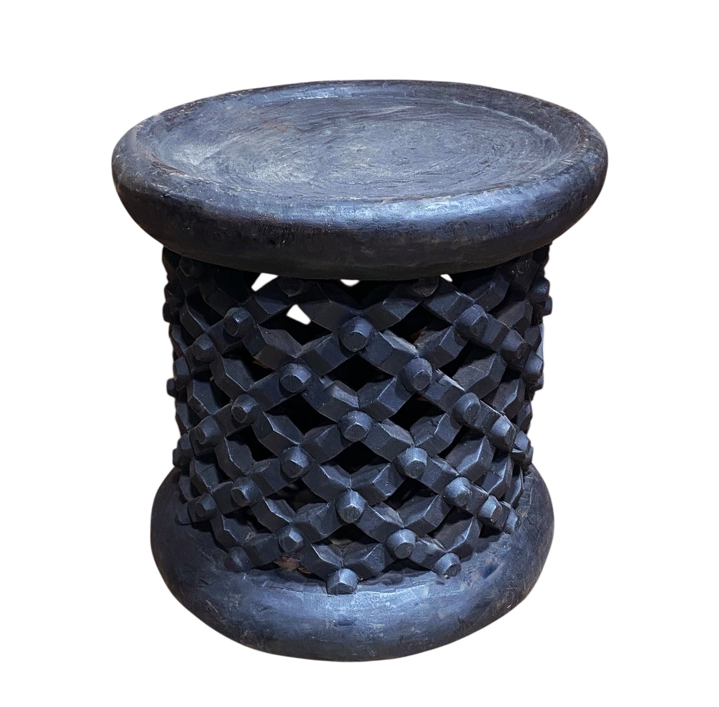#5441  Old African Bamileke Spider Stool/Table 16" H