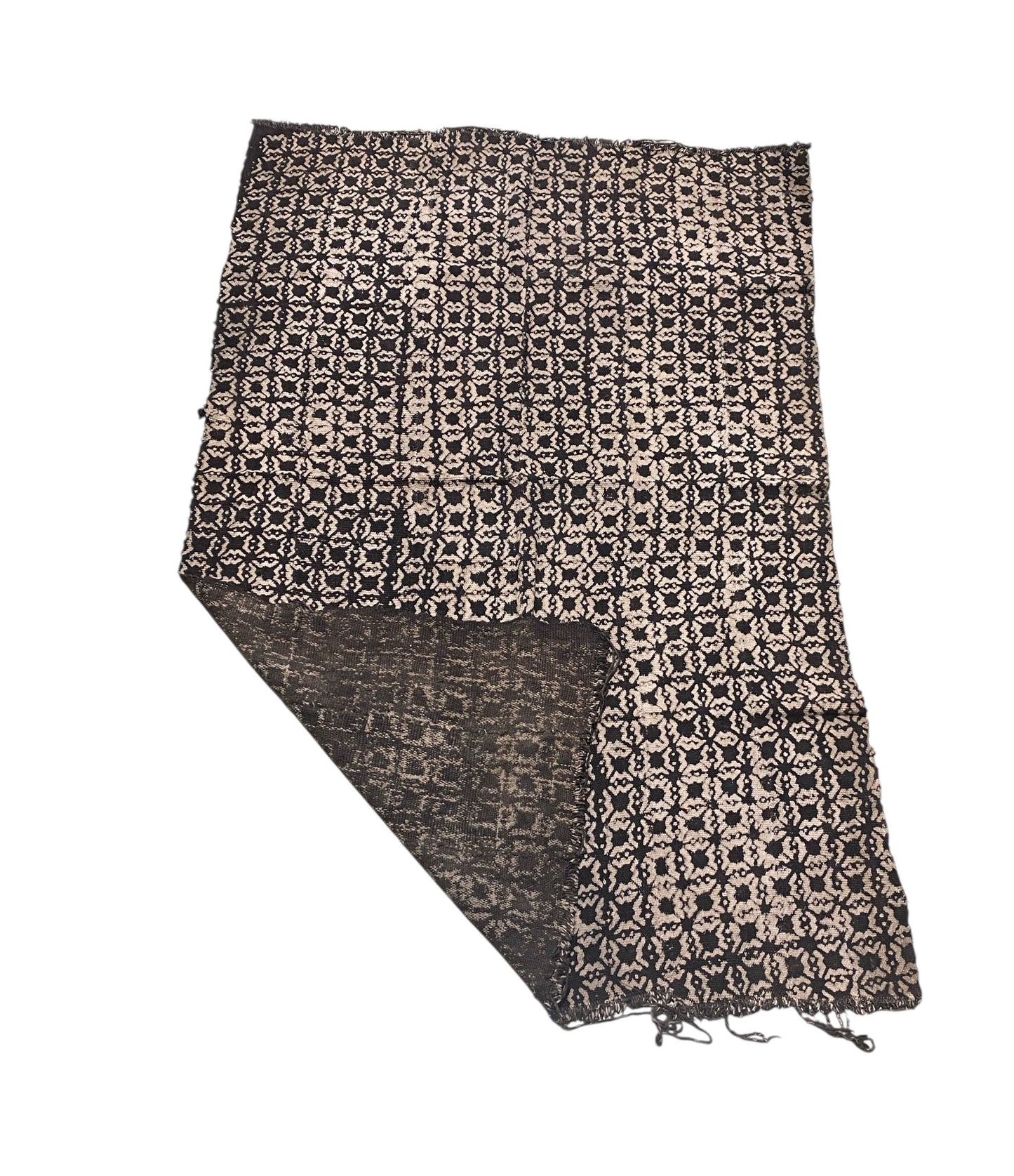 # 524/523  Vintage African Black and Beige  Mud Cloth Textile Mali  50"