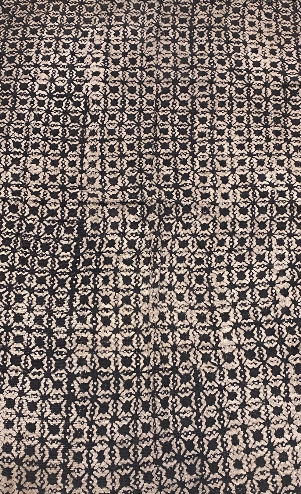 # 524/523  Vintage African Black and Beige  Mud Cloth Textile Mali  50"