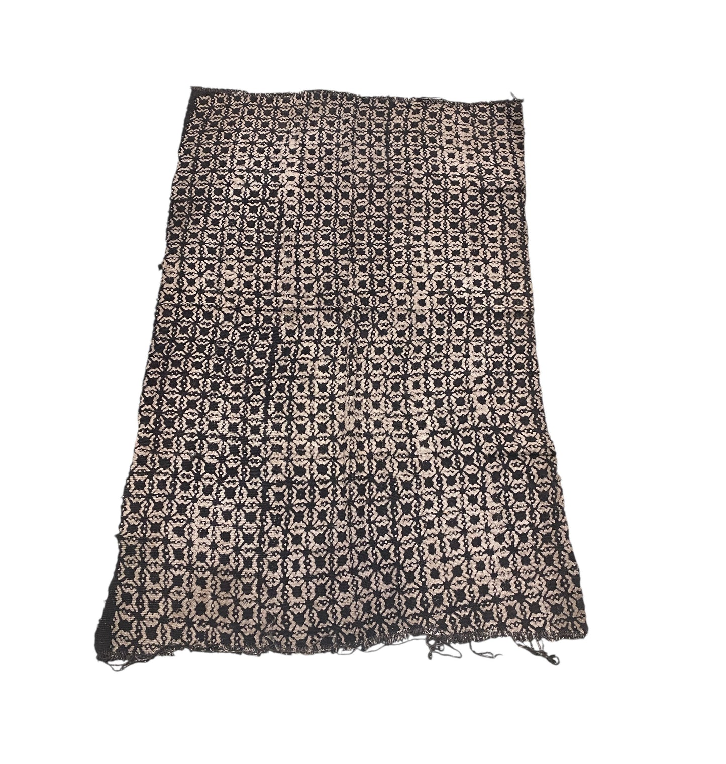 # 524/523  Vintage African Black and Beige  Mud Cloth Textile Mali  50"