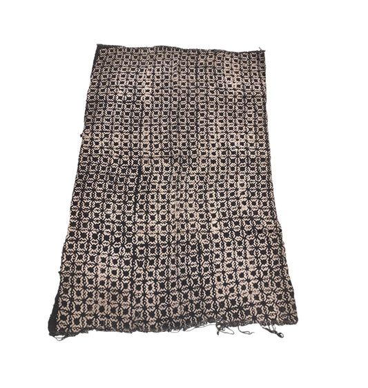 # 524/523  Vintage African Black and Beige  Mud Cloth Textile Mali  50"