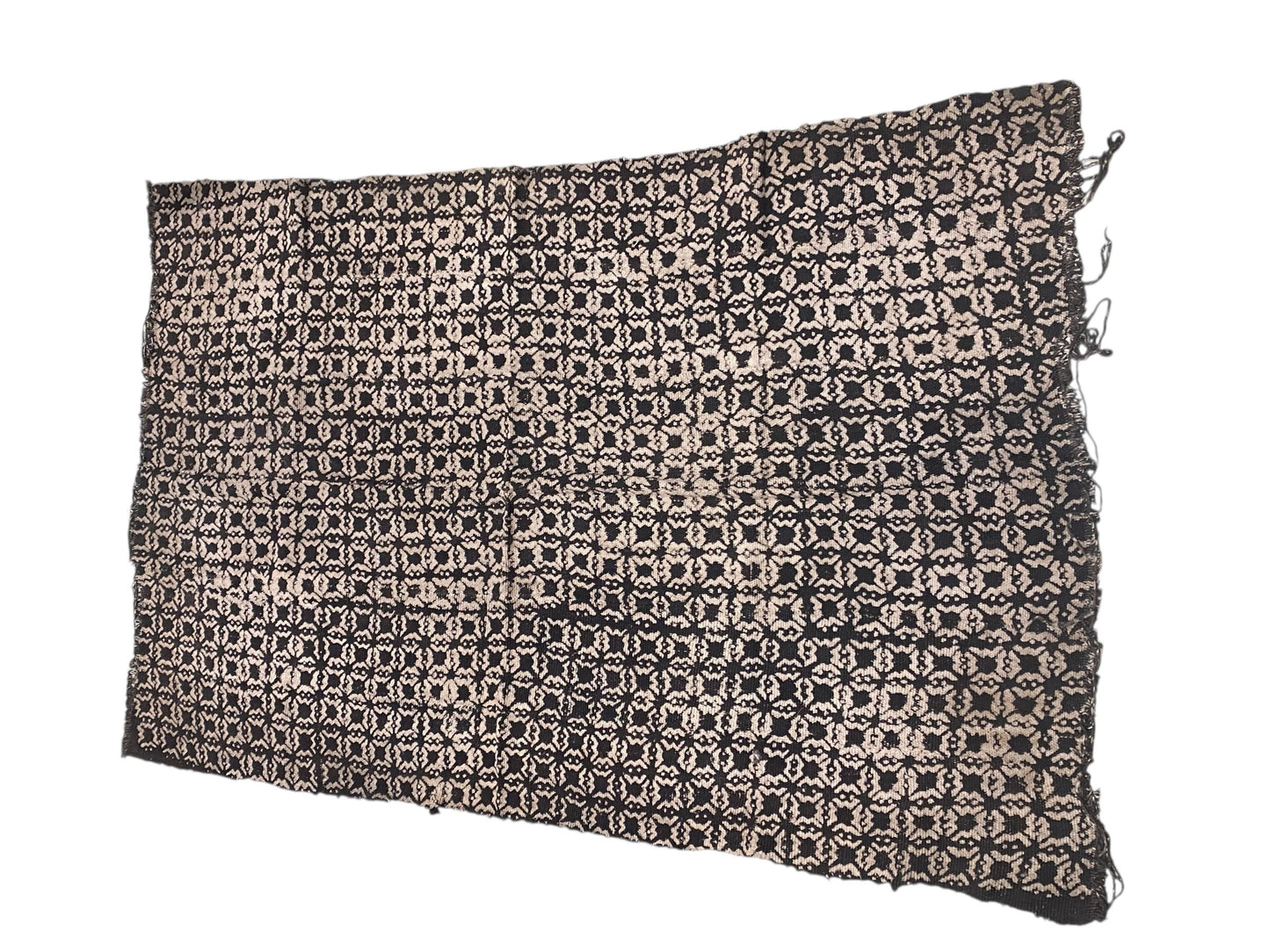 # 524/523  Vintage African Black and Beige  Mud Cloth Textile Mali  50"