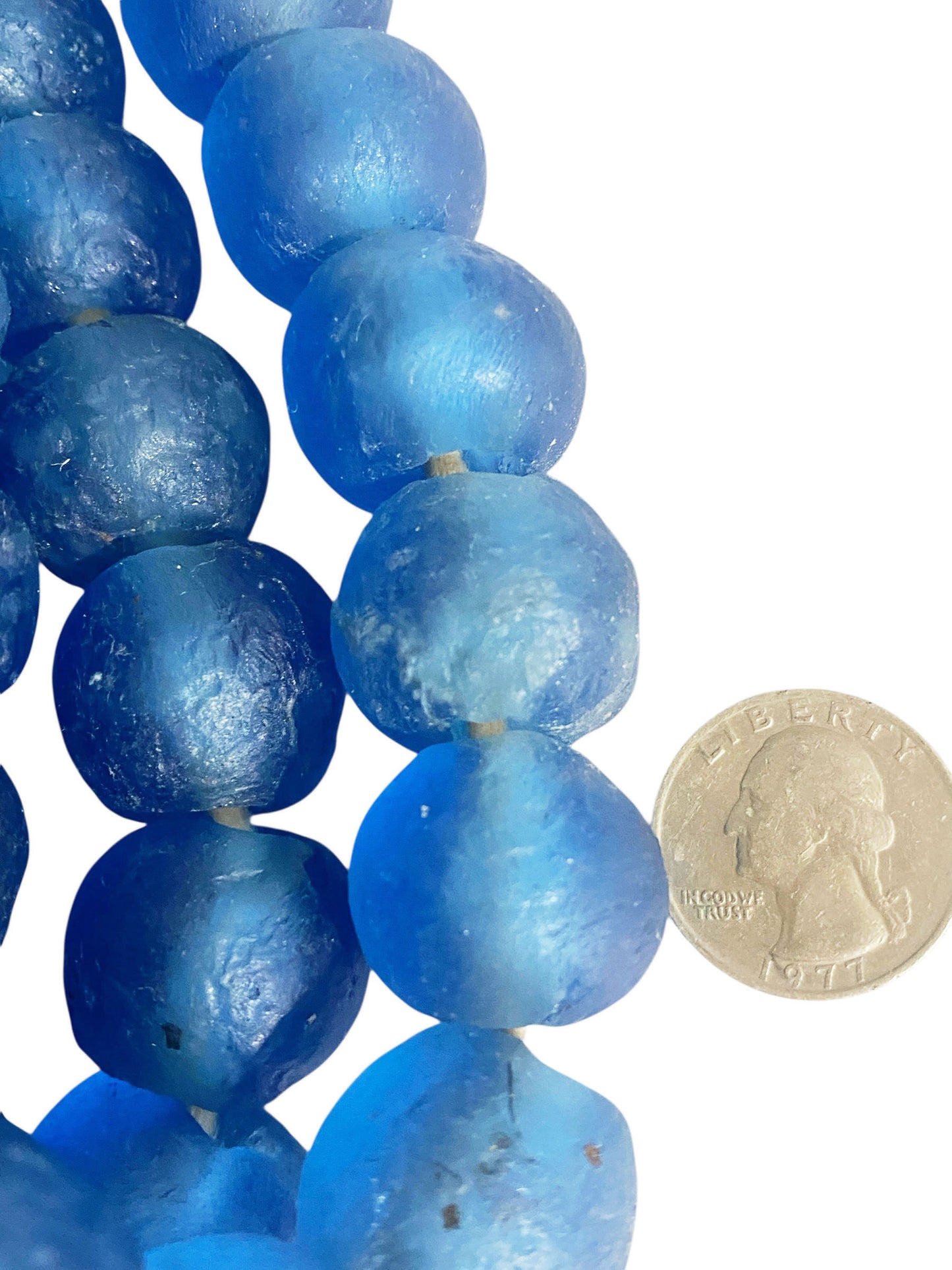 #1204  African  Set Of 10 GlassTrading Beads Necklace 14" H