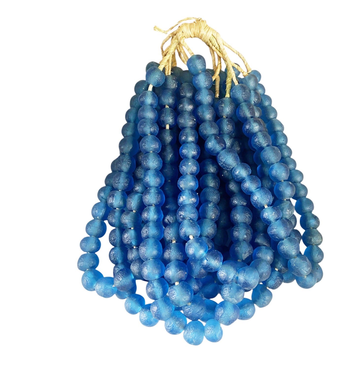 #1204  African  Set Of 10 GlassTrading Beads Necklace 14" H