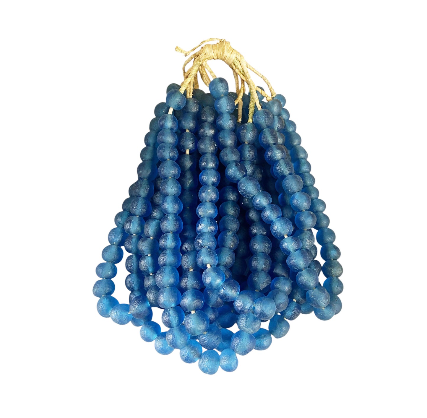 #1204  African  Set Of 10 GlassTrading Beads Necklace 14" H